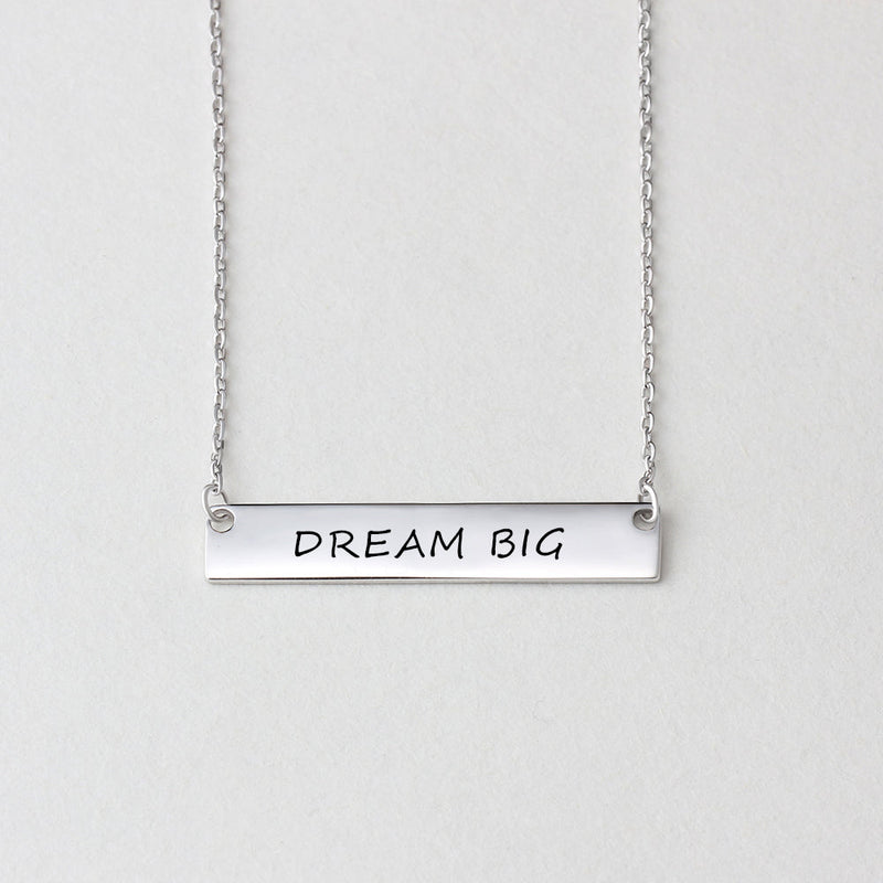 Stainless Steel Nameplate Bar Necklace With 45CM Chain