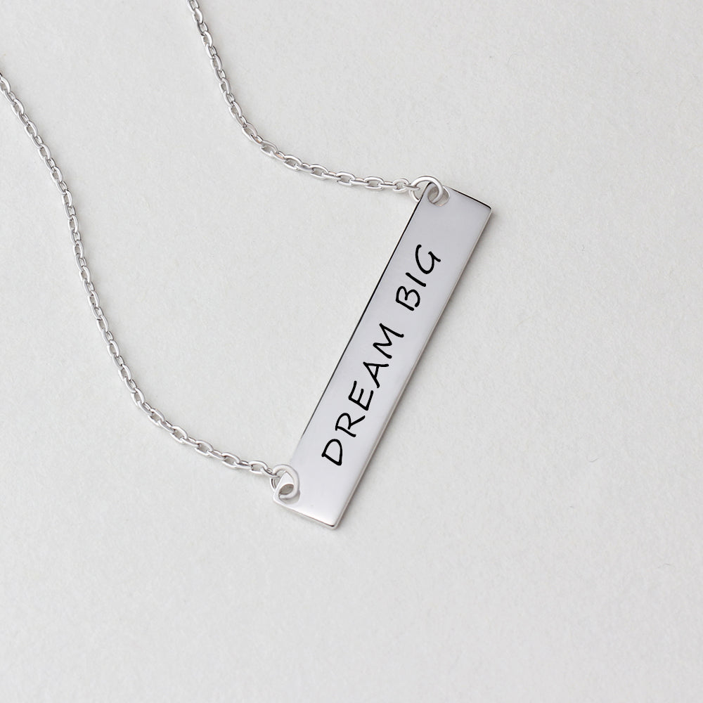Stainless Steel Nameplate Bar Necklace With 45CM Chain