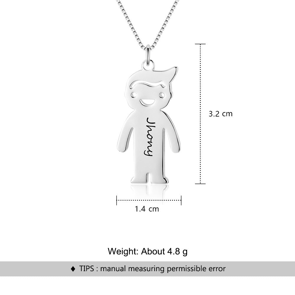 Personalized Copper Name Baby Necklace with 45CM Chain
