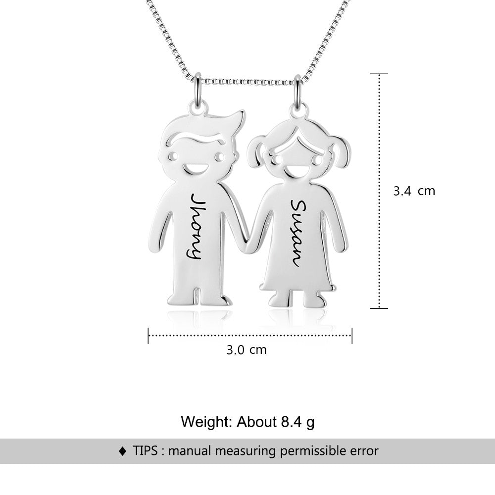 Personalized Copper Name Baby Necklace with 45CM Chain