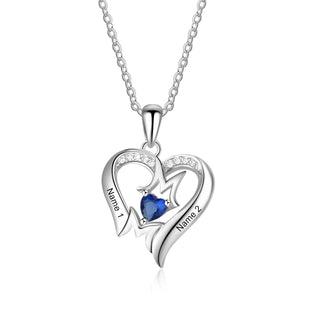 925 Sterling Silver Heart Necklace with Mom