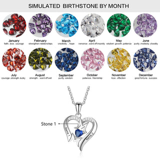 925 Sterling Silver Heart Necklace with Mom