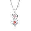 925 Sterling Silver Two Birthstone Necklace