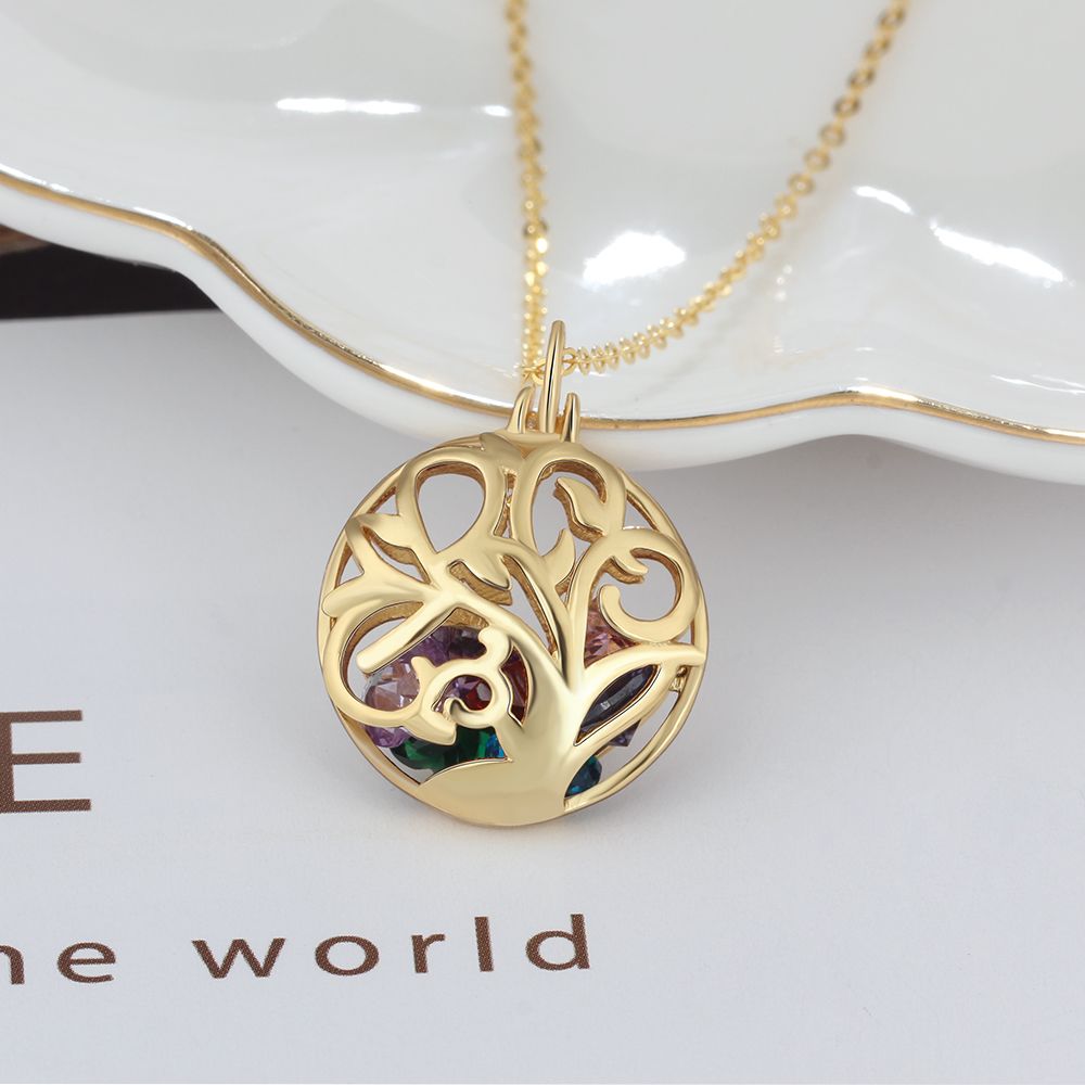 925 Sterling Silver Birthstones Hollow Cage Pendant Necklace