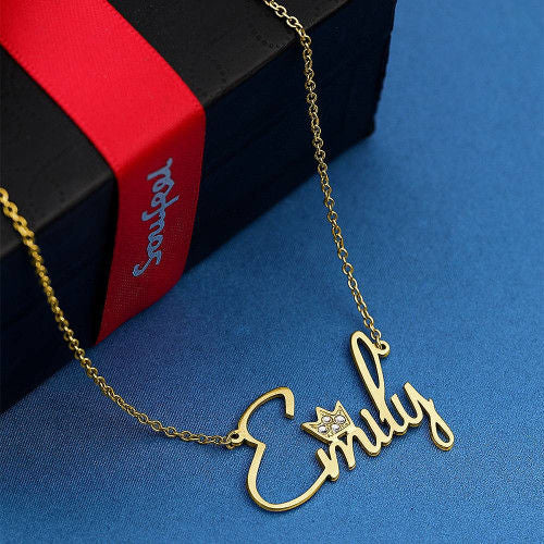 Crown Personalized Name Necklace