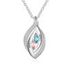 925 Sterling Silver Cubic Zirconia Birthstones Eye Pendant Necklace
