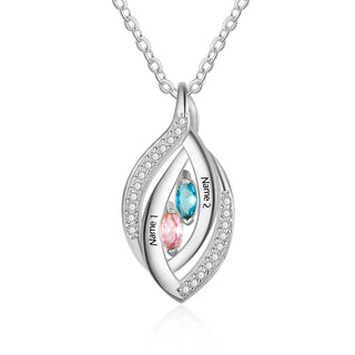 925 Sterling Silver Cubic Zirconia Birthstones Eye Pendant Necklace