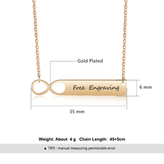 Personalized Stainless Steel Nameplate Bar Necklace