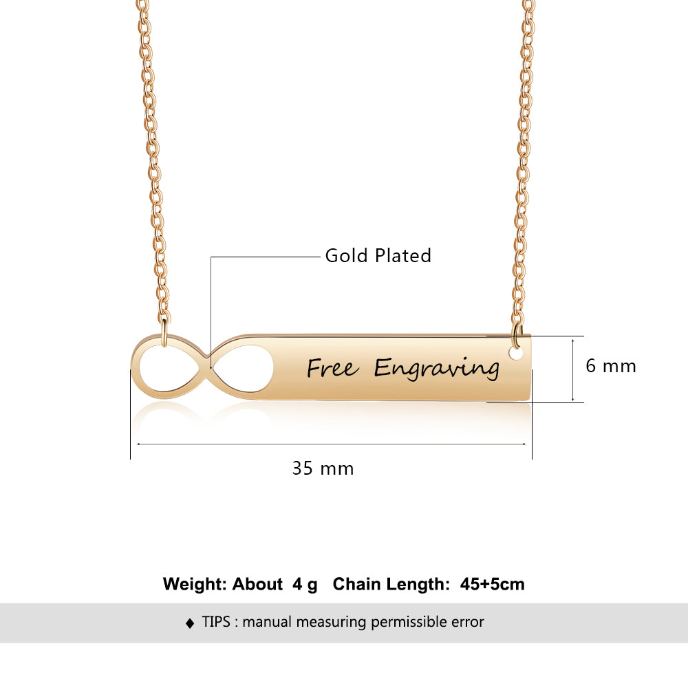Personalized Stainless Steel Nameplate Bar Necklace