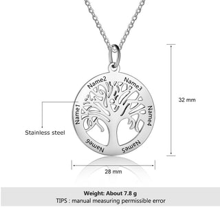 Stainless Steel Tree of Life Name Necklace