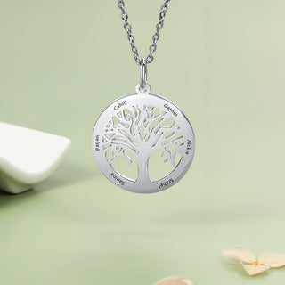 Stainless Steel Tree of Life Name Necklace