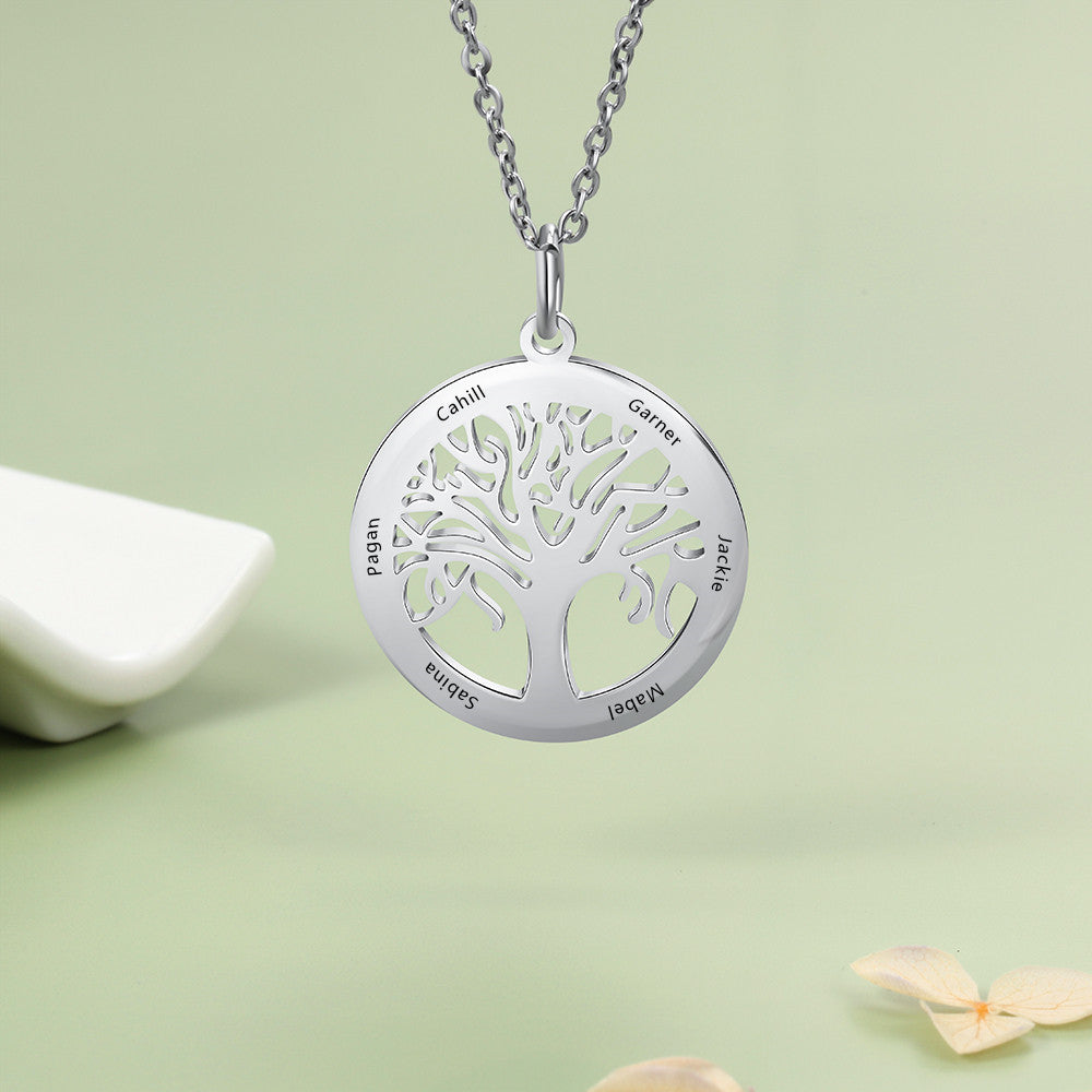 Stainless Steel Tree of Life Name Necklace