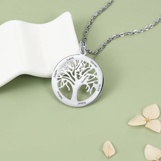Stainless Steel Tree of Life Name Necklace