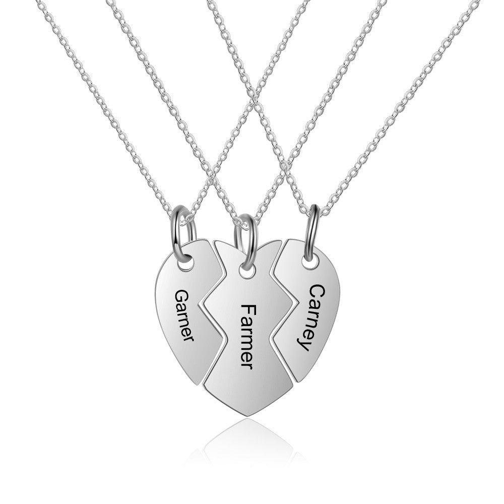 Custom Stitched Heart Shaped Flat Necklace