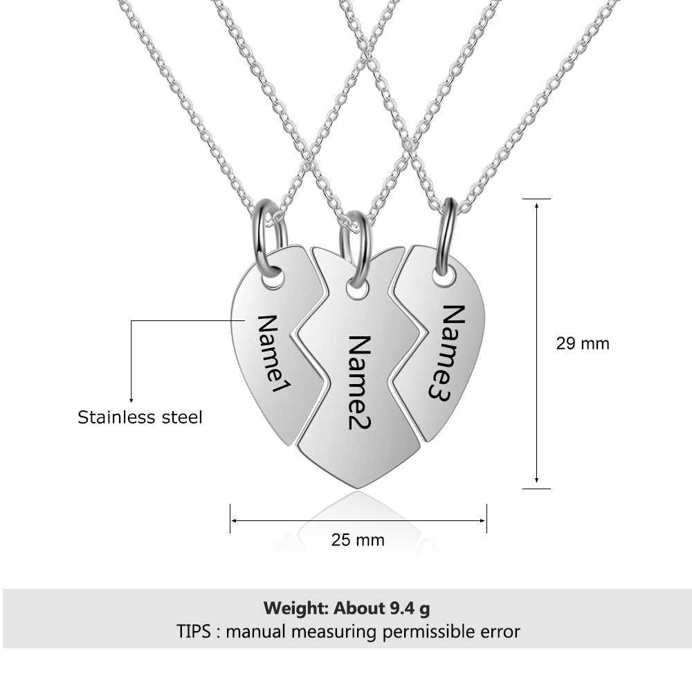 Custom Stitched Heart Shaped Flat Necklace