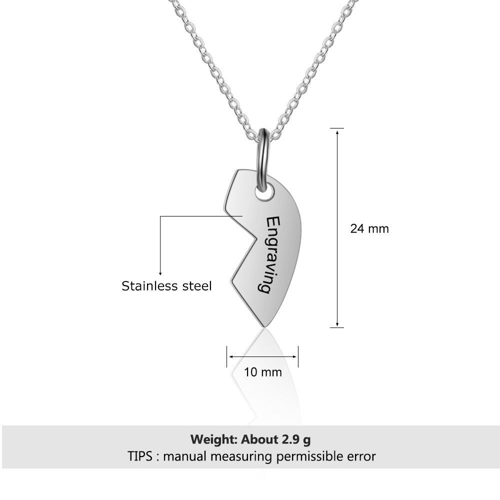 Custom Stitched Heart Shaped Flat Necklace