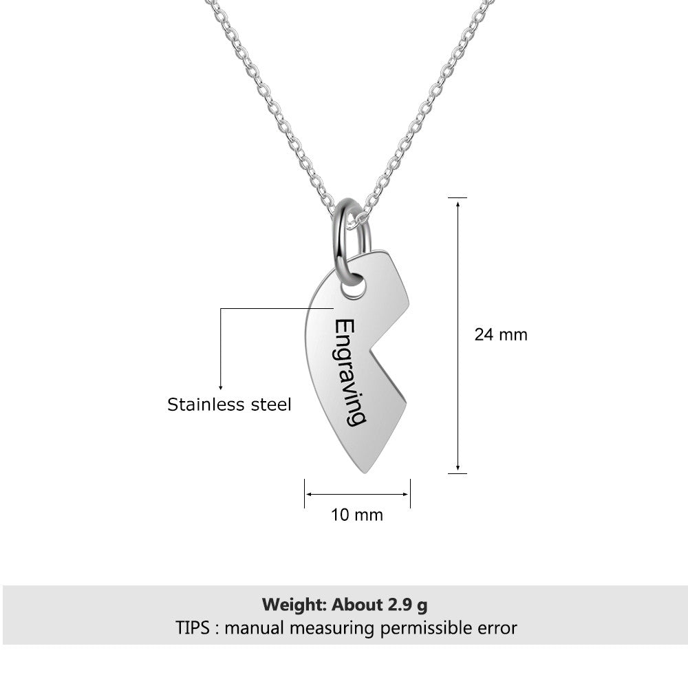 Custom Stitched Heart Shaped Flat Necklace