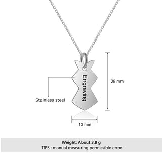 Custom Stitched Heart Shaped Flat Necklace