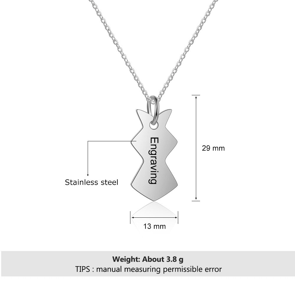 Custom Stitched Heart Shaped Flat Necklace