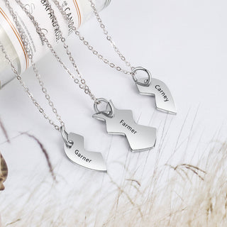 Custom Stitched Heart Shaped Flat Necklace