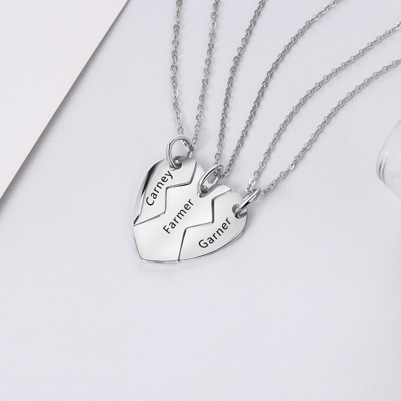Custom Stitched Heart Shaped Flat Necklace