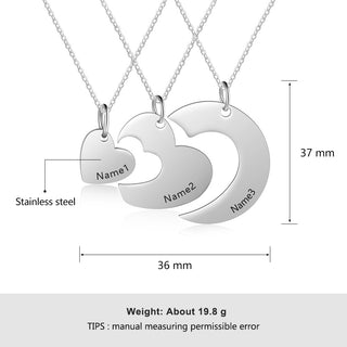 Three Heart-shaped Plane Necklace