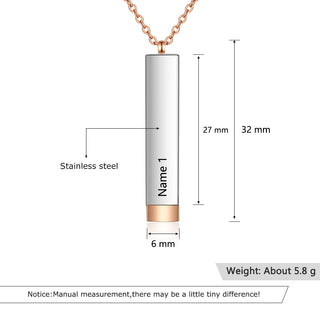 Double Name Bar Pendant Necklace