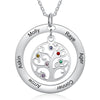 Custom Name And Birthstone Number Tree Of Life Necklace