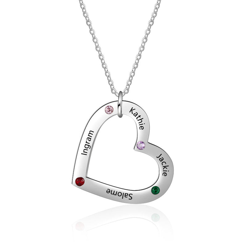 Heart Shaped Birthstone Necklace