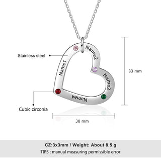 Heart Shaped Birthstone Necklace