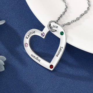 Heart Shaped Birthstone Necklace