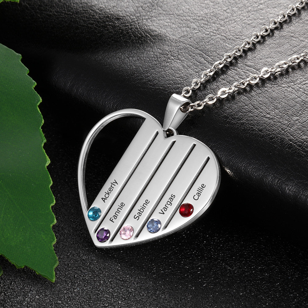 Heart Pendant Birthstone Necklace