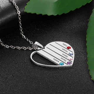 Heart Pendant Birthstone Necklace