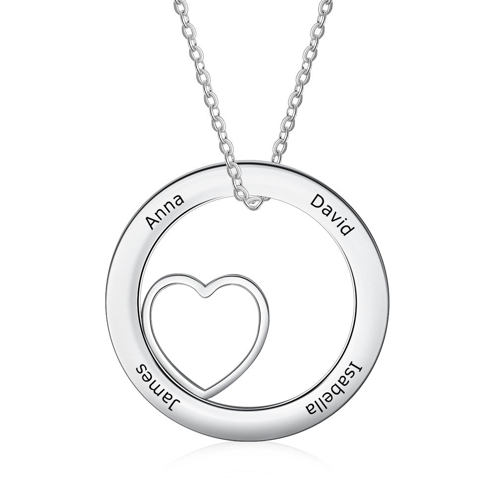 Round Heart Shaped Flat Necklace