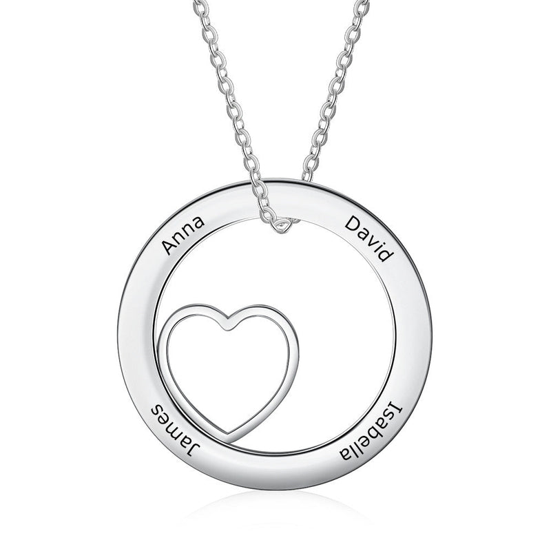 Round Heart Shaped Flat Necklace
