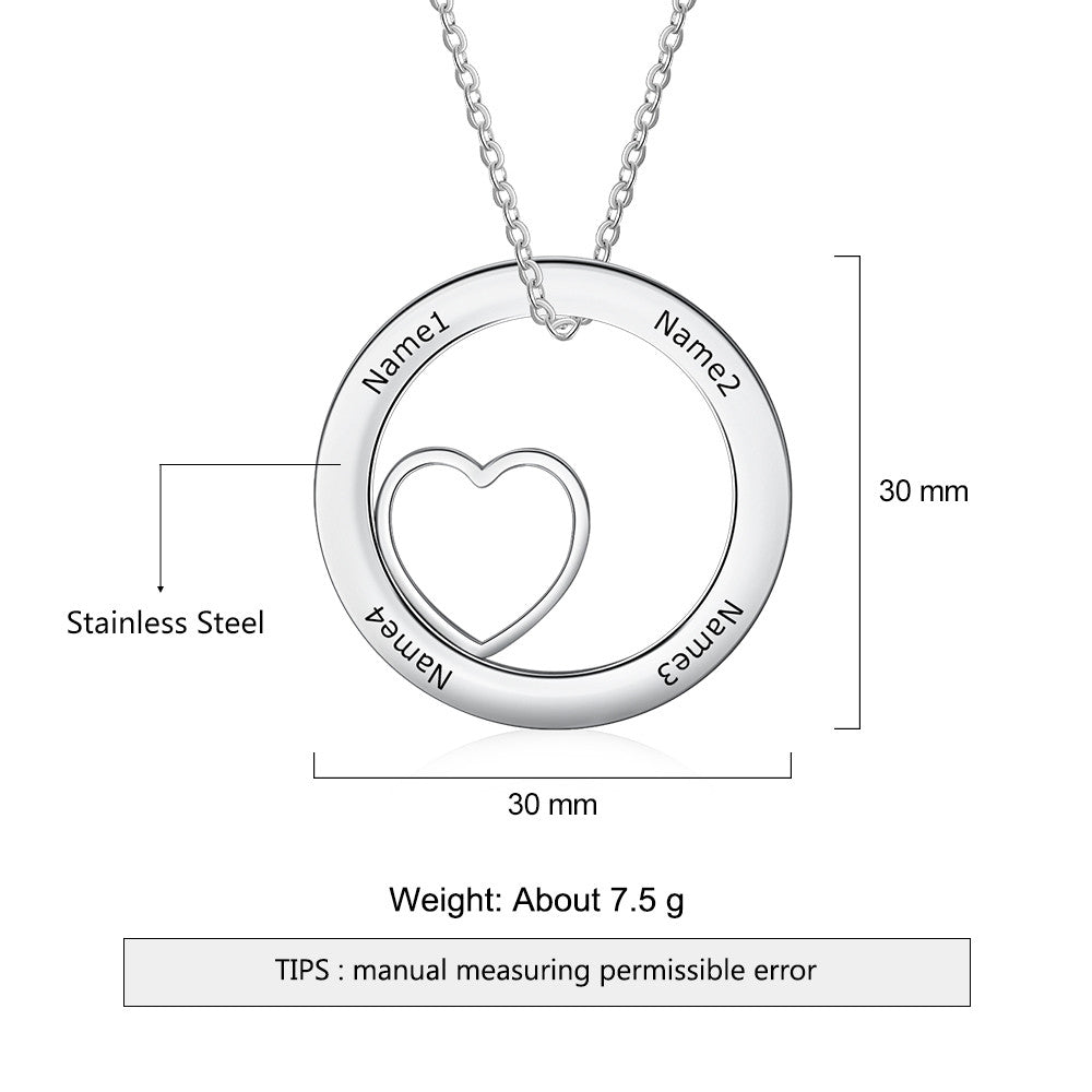 Round Heart Shaped Flat Necklace