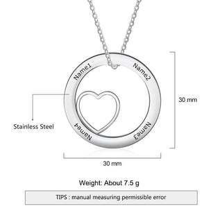 Round Heart Shaped Flat Necklace