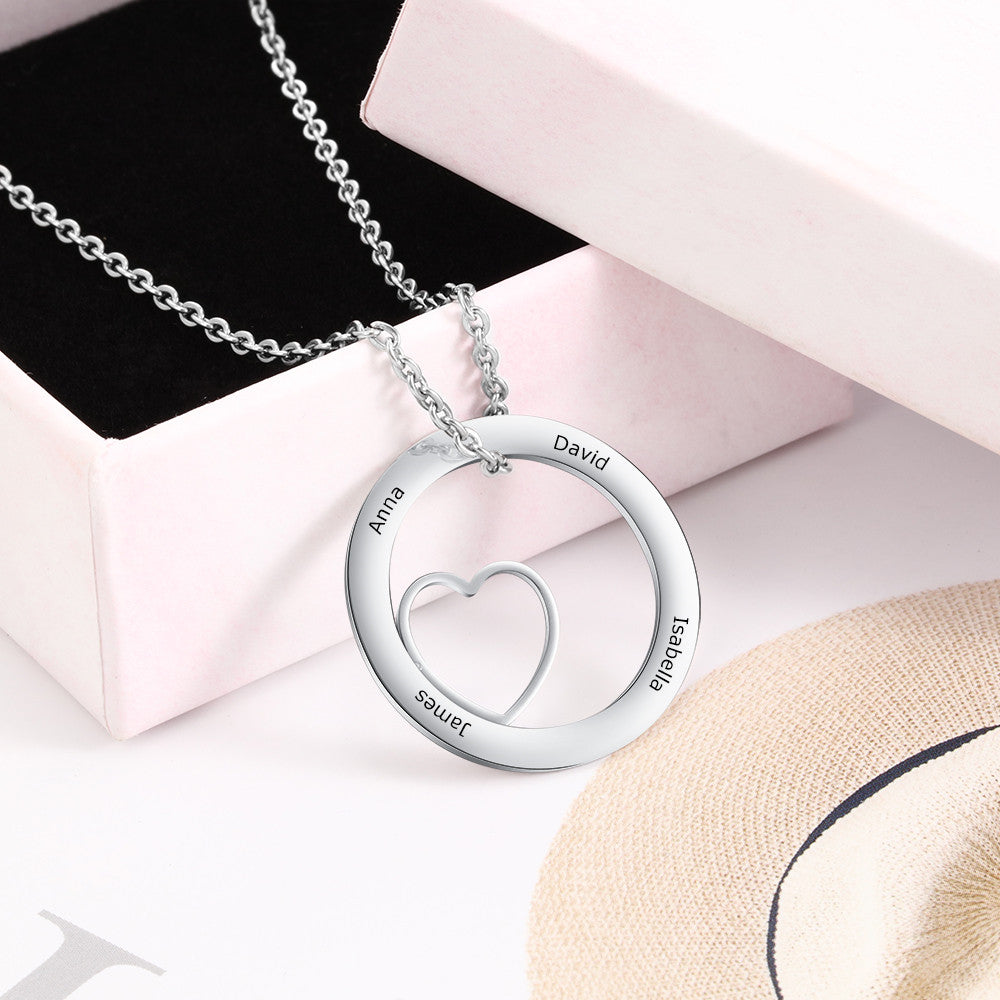 Round Heart Shaped Flat Necklace