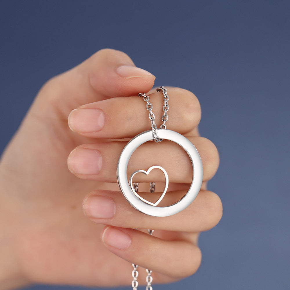 Round Heart Shaped Flat Necklace