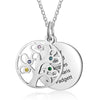 Familly Tree Birthstone Personalized Stainless Steel Necklace