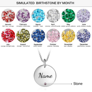 Stainless Steel Round Name Pendant Necklace
