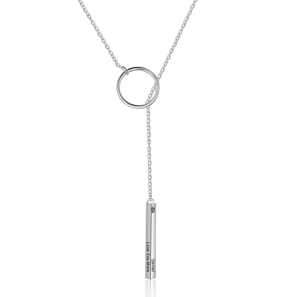 Personalized Stainless Steel Bar Necklace