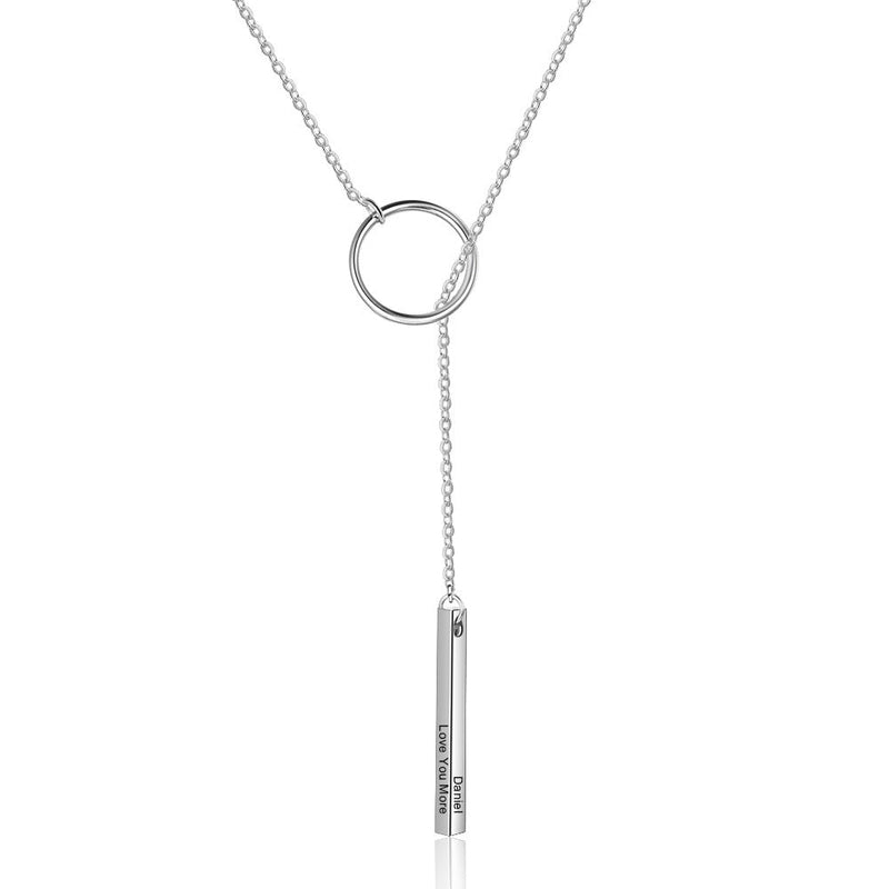 Personalized Stainless Steel Bar Necklace