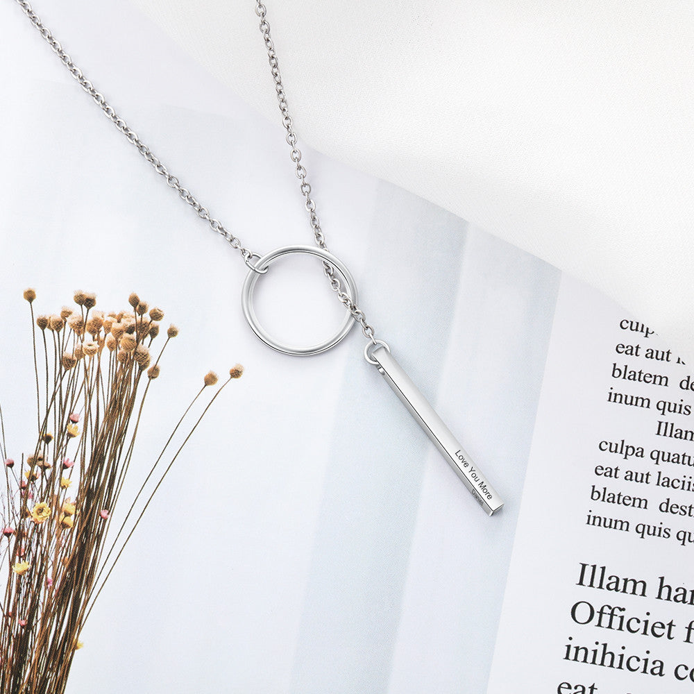 Personalized Stainless Steel Bar Necklace