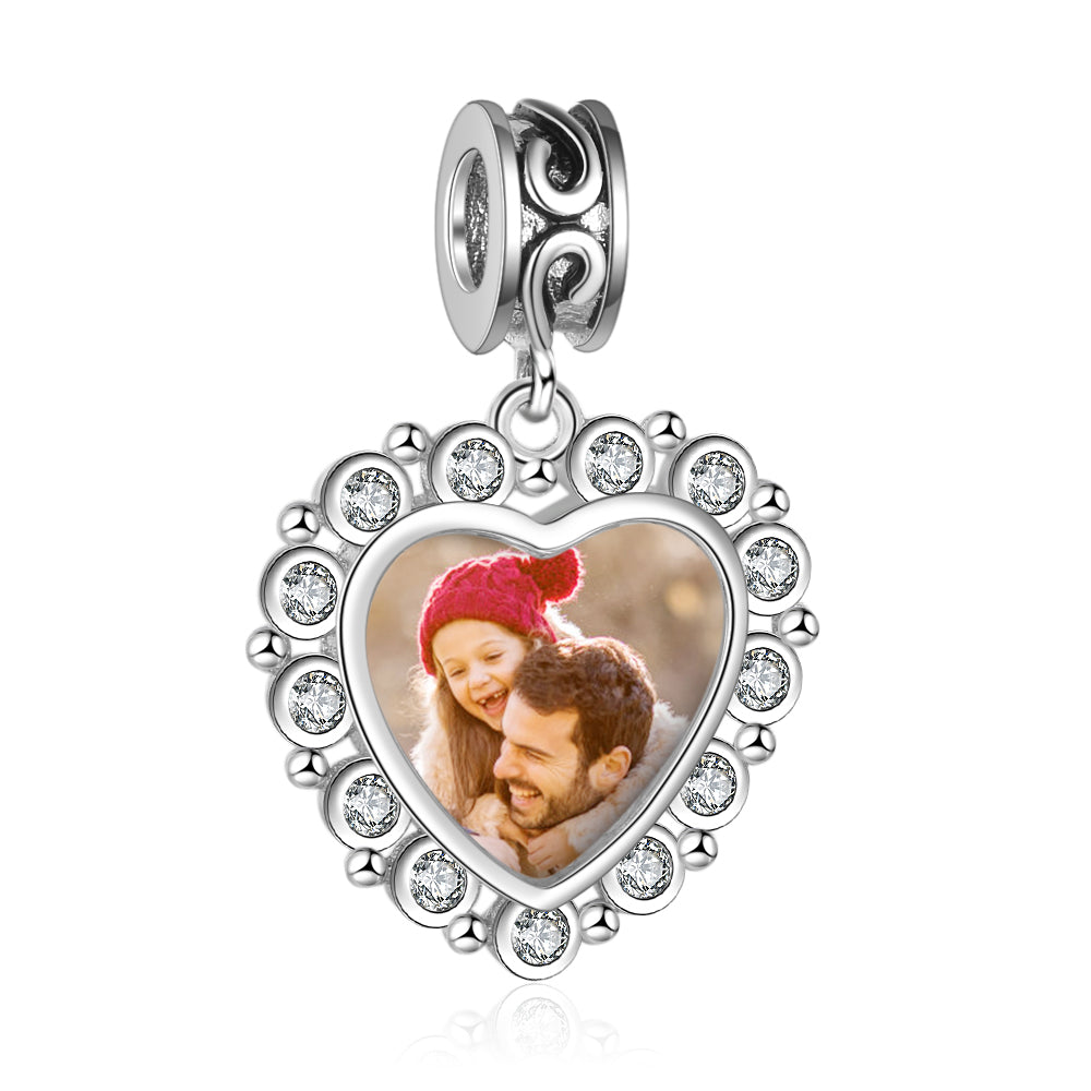 Custom Photo Heart Bracelet Charm