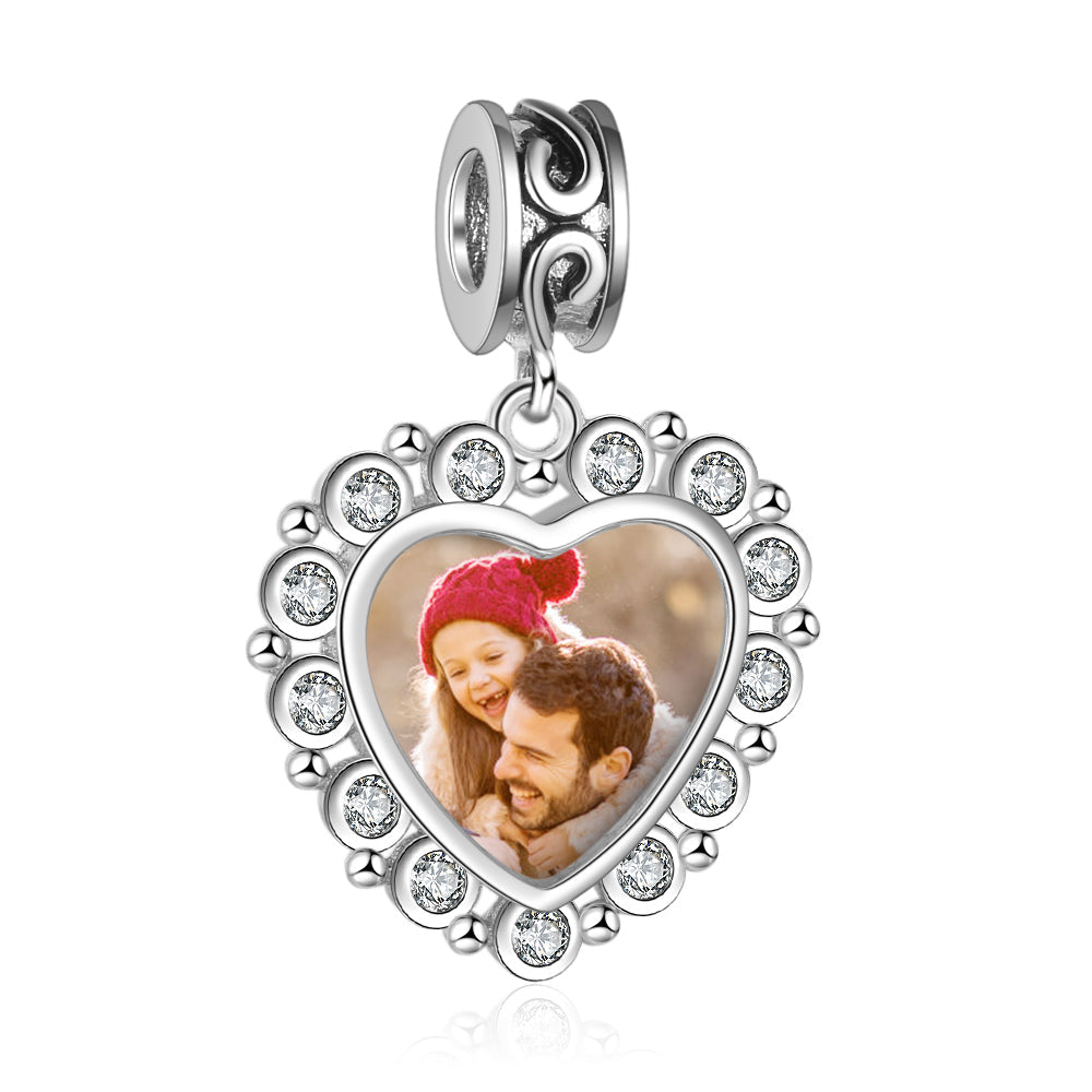 Custom Photo Heart Bracelet Charm