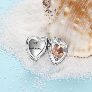 925 Sterling Silver Personalized Photo Heart Pendant Necklace