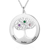 925 Sterling Silver Family Tree Name Necklace with Zircon