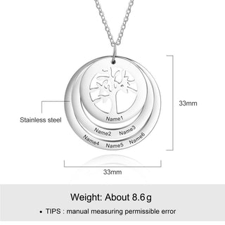 Personalized Stainless Steel Tree Necklace