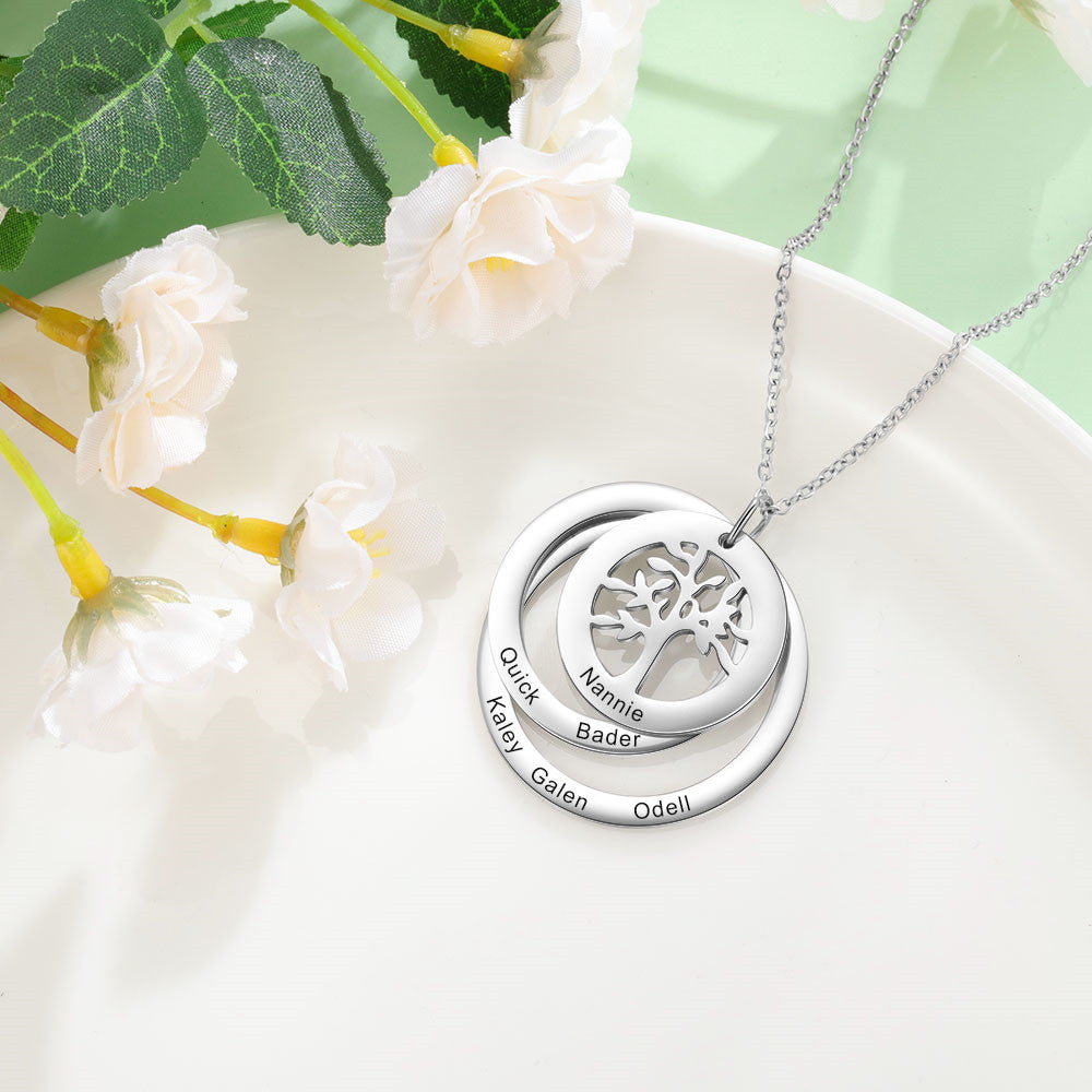 Personalized Stainless Steel Tree Necklace